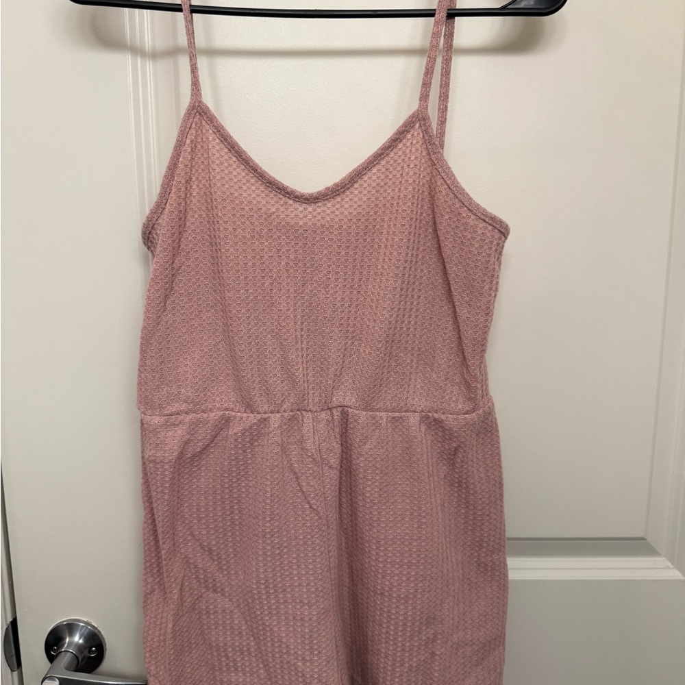 SHEIN Blush Textured Strappy Romper